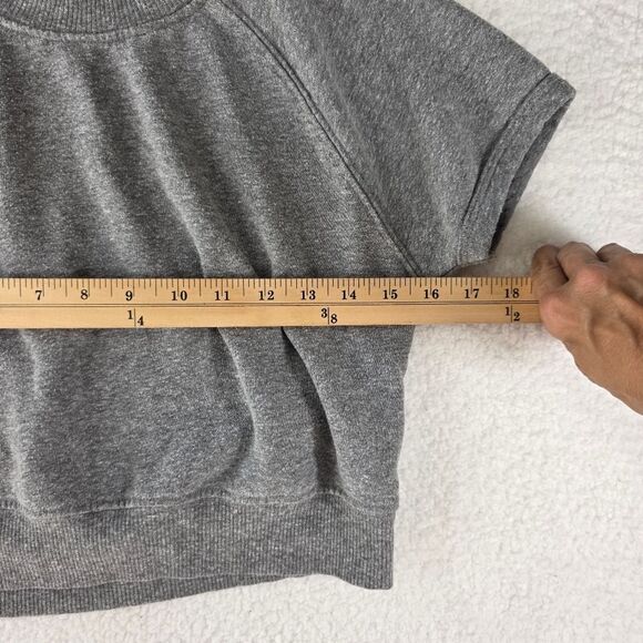 T.la Heather Gray Cropped Crewneck Pullover Short-Sleeved Top Size XXS - Picture 5 of 13